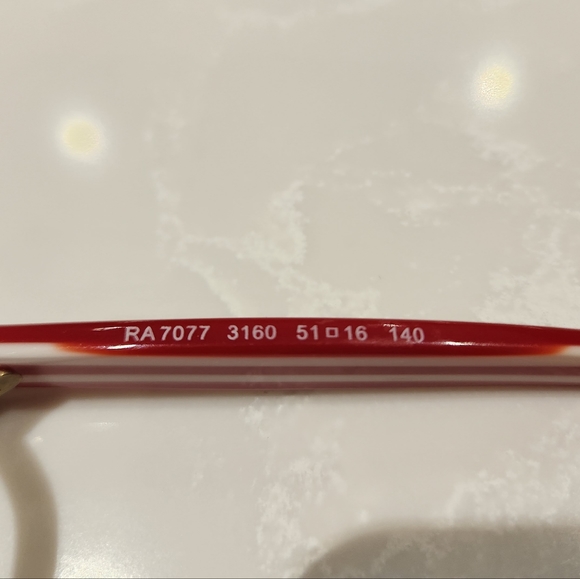 RALPH LAUREN RA7077 Tortoise Shell Candy Cane Stripe Eyeglasses Frame 51-16-140 - Picture 10 of 10